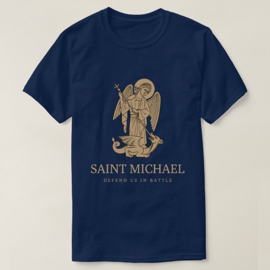 Sint Michael verdedigt ons in de strijd T-shirt (Design voorkant)
