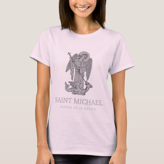 Sint Michael verdedigt ons in de strijd T-shirt (Voorkant)