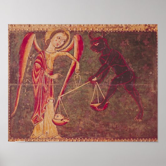 Sint Michael Weighing Souls, van een altarstuk Poster (Voorkant)