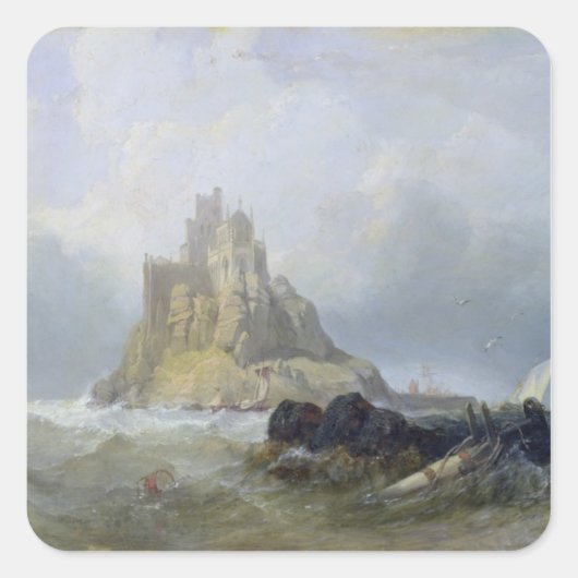 Sint Michael's berg, Cornwall Vierkante Sticker (Voorkant)