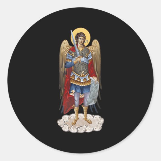 Sint Michaels de aartsengel Katholieke engel God Ronde Sticker (Voorkant)