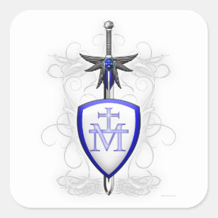 Sint-Michael's zwaard Vierkante Sticker