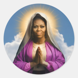Sint Michelle Obama Gebedskaars Ronde Sticker