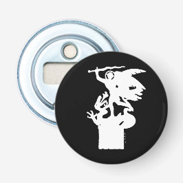 Sint-Michiel en Draak (in het wit) Button Flesopener