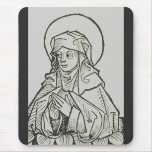 Sint Monica Middeleeuwse Minimalistische Lijnkunst Muismat