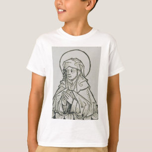 Sint Monica Middeleeuwse Minimalistische Lijnkunst T-shirt