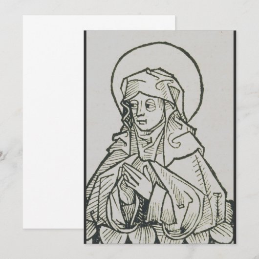 Sint Monica moeder van Augustinus van Hippo Bedankkaart (Voorkant / Achterkant)