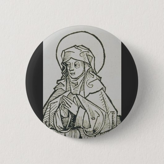 Sint Monica moeder van Augustinus van Hippo Ronde Button 5,7 Cm (Voorkant)