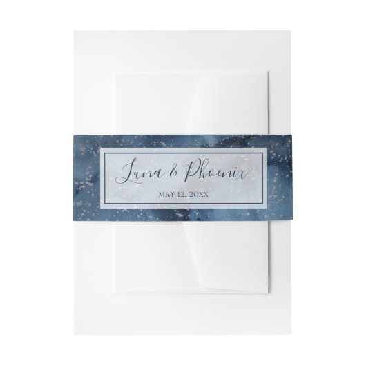 Sint-nachthemel met Lijst bruiloft Uitnodigingen Wikkel (Voorkant Voorbeeld)