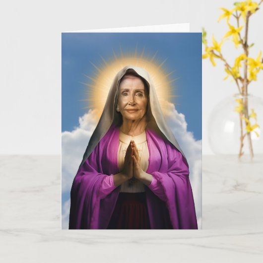Sint Nancy Pelosi Gebedsdevotie Kaart (Gele Bloem)