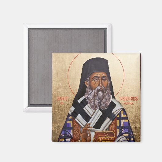 Sint-Nektarios van Egina Magneet (Voorkant / Achterkant)