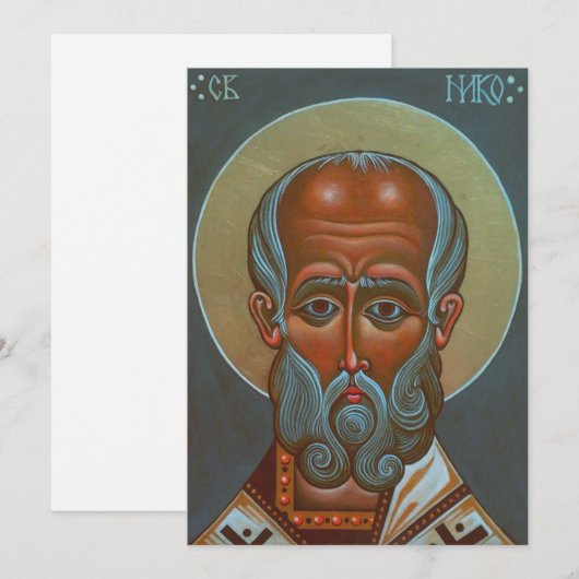 Sint Nicholas de Wonderwerker Feestdagenkaart (Voorkant / Achterkant)