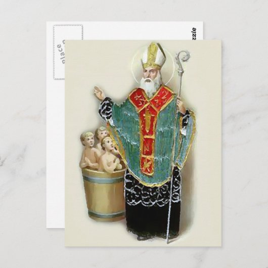 Sint Nicholas die kinderen redt Briefkaart (Voorkant / Achterkant)