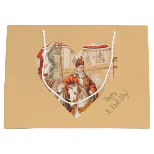 Sint Nicholas Hearts Sinterklaas St. Nick's Day La Groot Cadeauzakje (Voorkant)