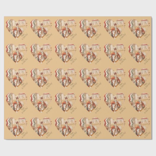 Sint Nicholas Hearts Sinterklaas St. Nick's Day Wr Cadeaupapier (Vlak)