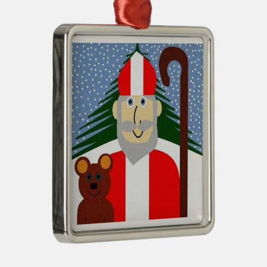 Sint-Nicholas Metalen Ornament (Rechts)