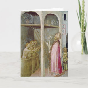 Sint Nicholas Resuscitates de Drie Kinderen Feestdagen Kaart