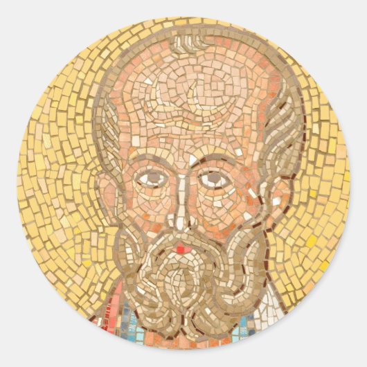 Sint-Nicholas Ronde Sticker (Voorkant)