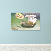 Sint Nicholas Saves a Ship from Wreckage Canvas Afdruk (Insitu (Houten vloer))