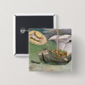 Sint Nicholas Saves a Ship from Wreckage Vierkante Button 5,1 Cm (Voorkant /achterkant)