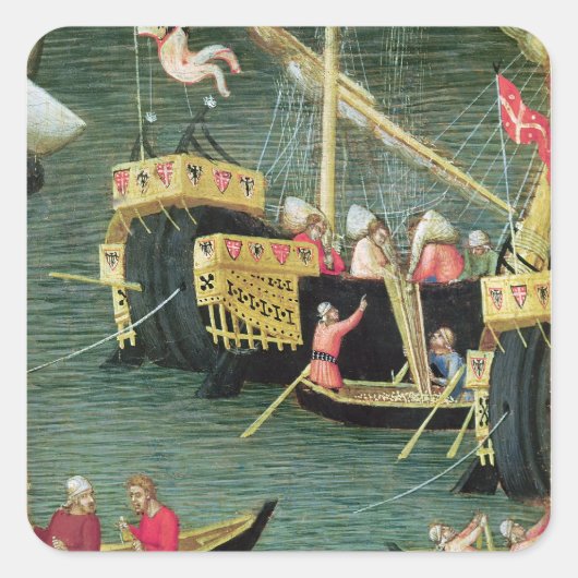 Sint Nicholas Saves Mira uit hongersnood Vierkante Sticker (Voorkant)