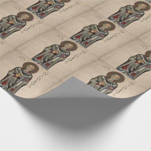 Sint-Nick Nicholas van de Waterverf van het Myra P Cadeaupapier (Hoek)