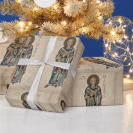 Sint-Nick Nicholas van de Waterverf van het Myra P Cadeaupapier