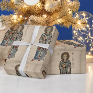 Sint-Nick Nicholas van de Waterverf van het Myra P Cadeaupapier