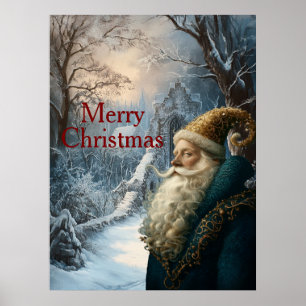 Sint Nick Winter Portret   Digitale kunst Poster