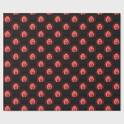 Sint-Nick's Day Dutch Miter Pattern Sinterklaas Cadeaupapier (Vlak)
