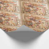 Sint Nick's Day Dutch Sinterklaas op PaardenVintag Cadeaupapier (Hoek)