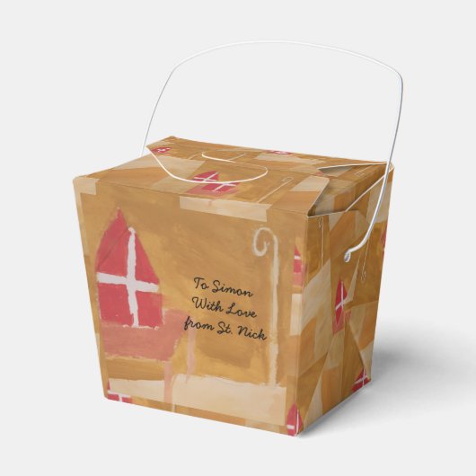 Sint Nick's Day Dutch Sinterklaas Waterverf Miter Bedankdoosjes (Voorkant Zijde)