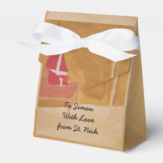 Sint Nick's Day Dutch Sinterklaas Waterverf Miter Bedankdoosjes (Voorkant Zijde)