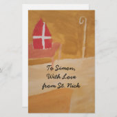 Sint Nick's Day Dutch Sinterklaas Waterverf Miter Briefpapier (Voorkant / Achterkant)