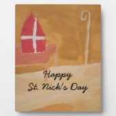 Sint Nick's Day Dutch Sinterklaas Waterverf Miter Fotoplaat (Voorkant)
