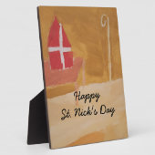 Sint Nick's Day Dutch Sinterklaas Waterverf Miter Fotoplaat (Zijkant)