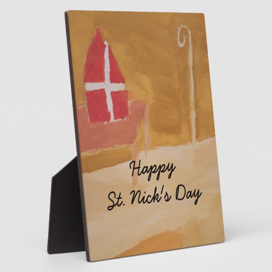 Sint Nick's Day Dutch Sinterklaas Waterverf Miter Fotoplaat (Zijkant)