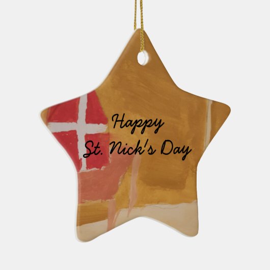 Sint Nick's Day Dutch Sinterklaas Waterverf Miter Keramisch Ornament (Rechts)