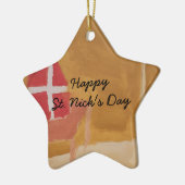 Sint Nick's Day Dutch Sinterklaas Waterverf Miter Keramisch Ornament (Links)