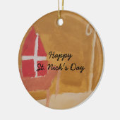 Sint Nick's Day Dutch Sinterklaas Waterverf Miter Keramisch Ornament (Links)