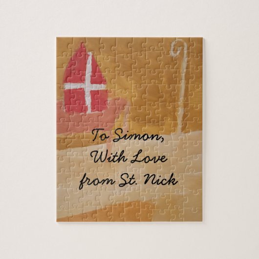 Sint Nick's Day Dutch Sinterklaas Waterverf Miter Legpuzzel (Verticaal)