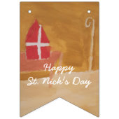 Sint Nick's Day Dutch Sinterklaas Waterverf Miter Vlaggetjes (Tweede vlag)