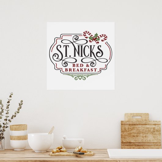 Sint-Nick's ontbijt Kerstmis Poster (Keuken)