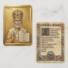 Sint-Nicolaas bidprentje Visitekaartje