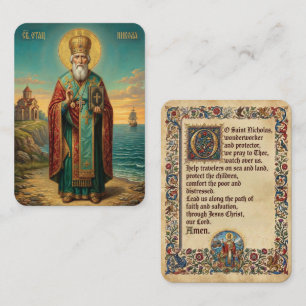 Sint Nicolaas bidprentje Visitekaartje