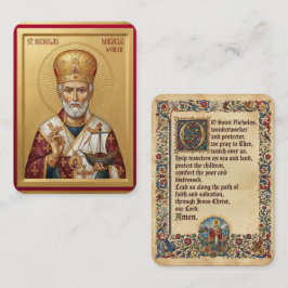 Sint Nicolaas bidprentje Visitekaartje