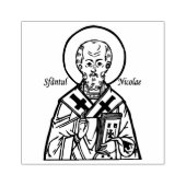 Sint Nicolaas Byzantijns Katholiek Religieus Rubberstempel (Afrduk)