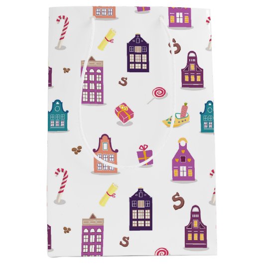 Sint-Nicolaas Dag Sinterklaas Nederlands Vakantie, Medium Cadeauzakje (Voorkant)