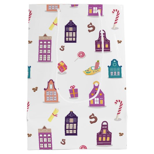 Sint-Nicolaas Dag Sinterklaas Nederlands Vakantie, Medium Cadeauzakje (Achterkant)