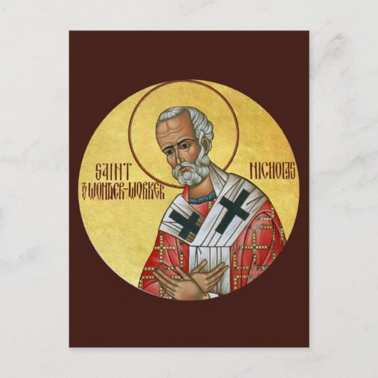 Sint-Nicolaas de Wonder-arbeider-gebedskaart Briefkaart (Voorkant)